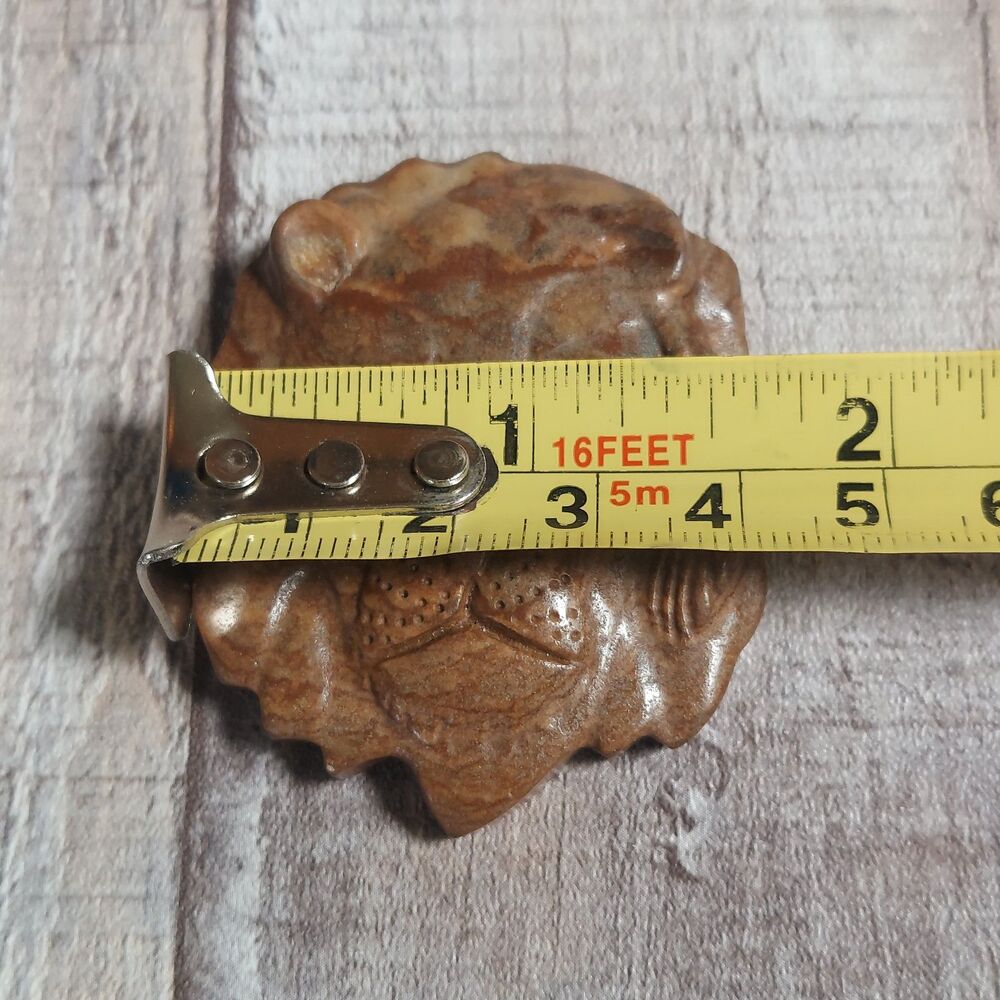 Vintage Side Drilled Stone for Pendant Hand Carved Lion - Picture 4 of 4